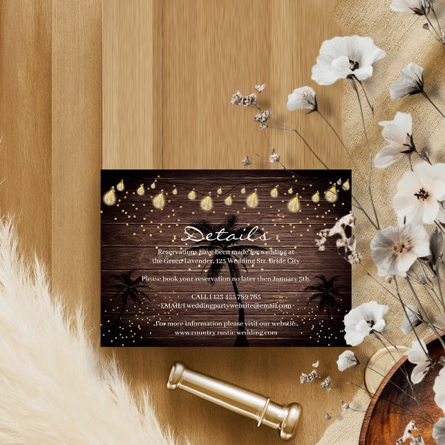 Palm Boho Rustic country wedding RSVP Card (Creator Uploaded)