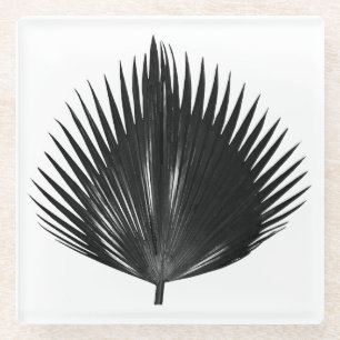 Palm Botanical Tropical Print Glass Coaster