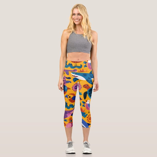 Palm Breeze High Waisted Capris Gift (Front)
