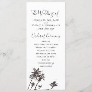 Palm Breeze   Wedding Program White