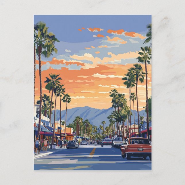 PALM CANYON DRIVE-PALM SPRINGS CA Postcard (Front)