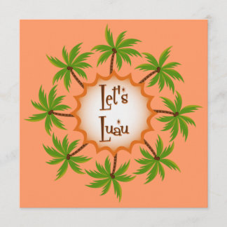 Palm Circle Luau Invitation