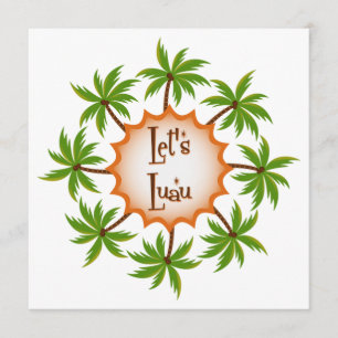Palm Circle Luau Invitation