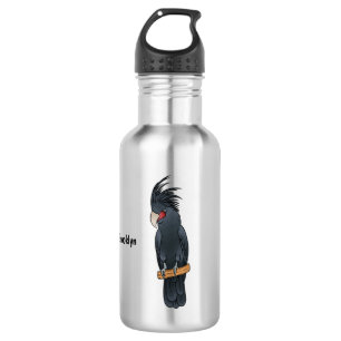 Palm cockatoo bird cartoon illustration   532 ml water bottle