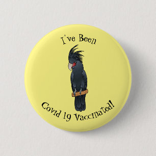 Palm cockatoo bird cartoon illustration 6 cm round badge