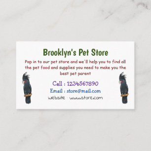 Palm cockatoo bird cartoon illustration business card
