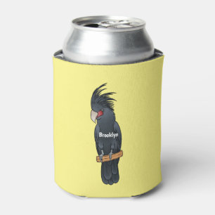 Palm cockatoo bird cartoon illustration can cooler