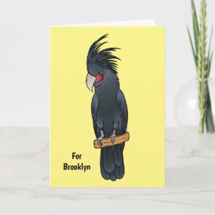 Palm cockatoo bird cartoon illustration card