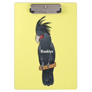 Palm cockatoo bird cartoon illustration  clipboard