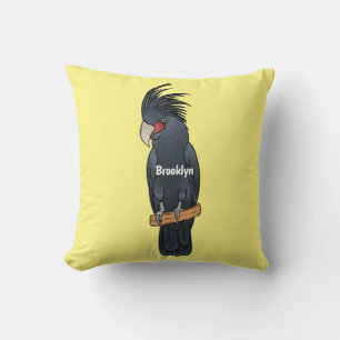 Palm cockatoo bird cartoon illustration  cushion