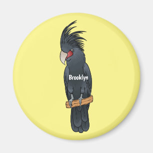 Palm cockatoo bird cartoon illustration magnet