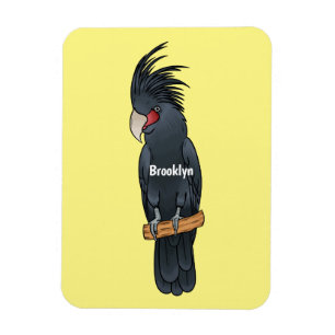 Palm cockatoo bird cartoon illustration magnet