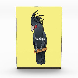 Palm cockatoo bird cartoon illustration photo block
