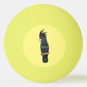Palm cockatoo bird cartoon illustration ping pong ball
