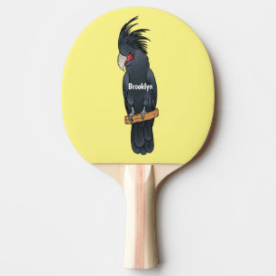 Palm cockatoo bird cartoon illustration ping pong paddle