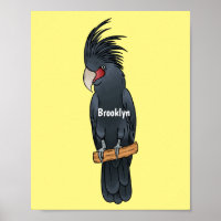 Palm cockatoo bird cartoon illustration 