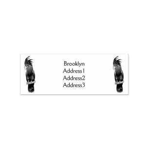 Palm cockatoo bird cartoon illustration rubber stamp