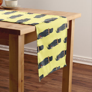 Palm cockatoo bird cartoon illustration short table runner