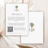Palm Elegant Tropical Monogram Wedding Details