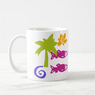 Palm & Fish Blockprint Mug