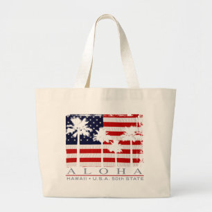 Palm Flag Hawaiian Flag  Beach Bag