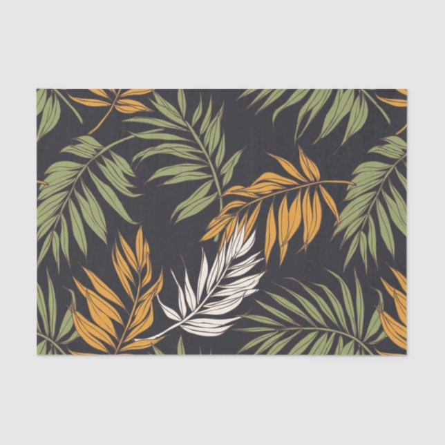 Palm Fonds Fall Style Pattern Tissue Paper (Front)