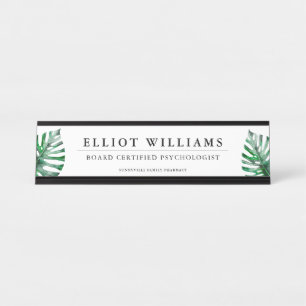 Palm Fonds Professional Personalised White Desk Name Plate