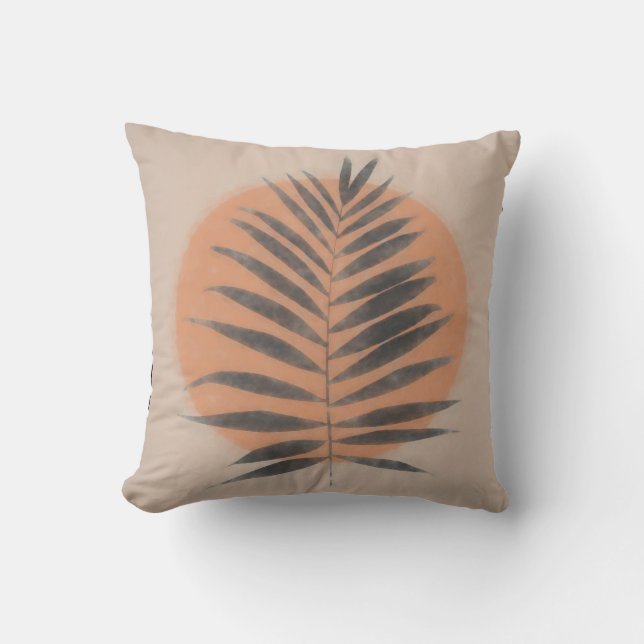 Palm Frond Black Cushion (Front)