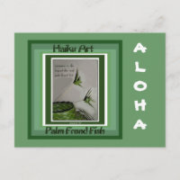 Palm Frond Fish Collectable Haiku Art Postcard