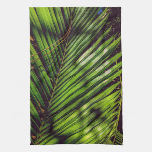 Palm Frond, Pine Needles and Shadows Hand Towels