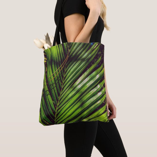 Palm Frond, Pine Needles and Shadows Tote (Close Up)