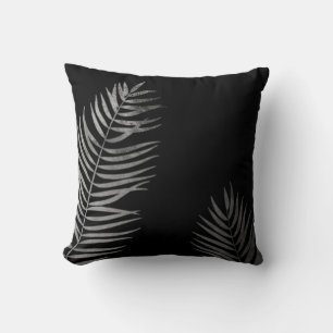 Palm Frond Silhouette Throw Pillow