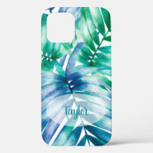 Palm Frond Tropical Pattern Personalised Name