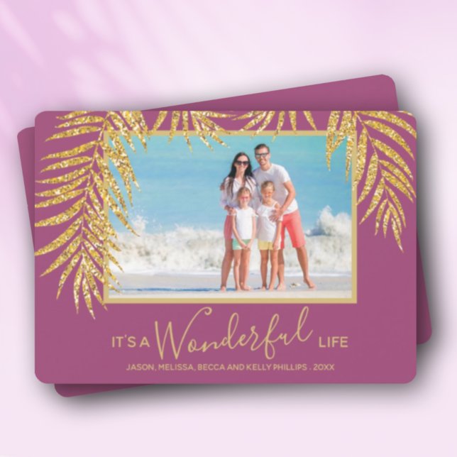 Palm Fronds Christmas Photo Holiday Card (Creator Uploaded)