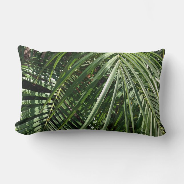 Palm Fronds Fine Art Nature Photography Lumbar Cushion (Front)
