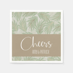 Palm Fronds Green Gold Napkin