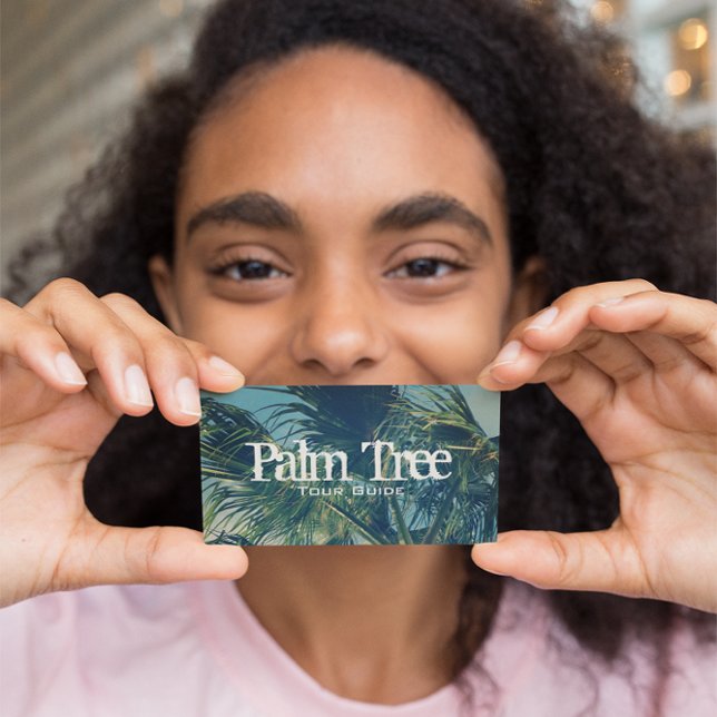 Palm Fronds Photo Business Card (Create your own vintage style palm tree photo business cards.)