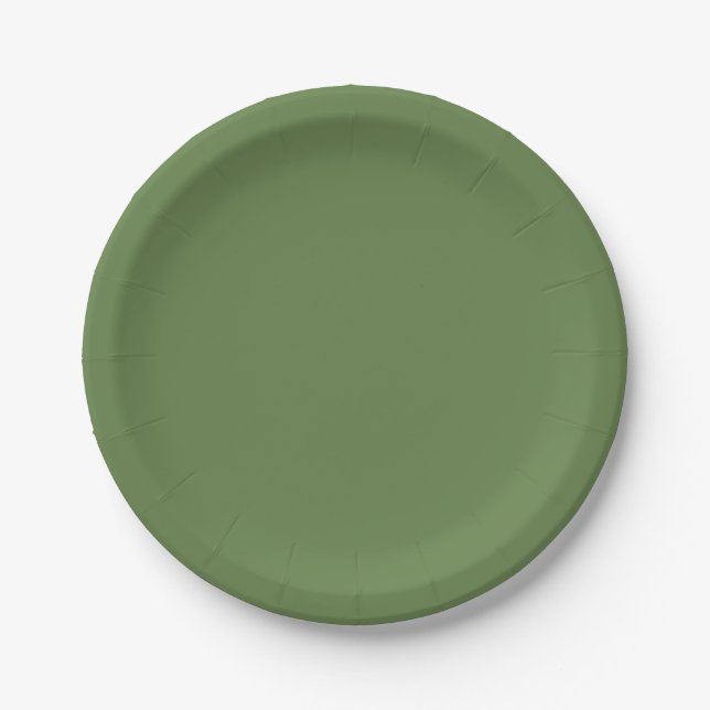 Palm Green Solid Colour Paper Plate (Front)