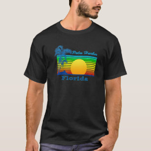 Palm Harbour Florida Retro Tropical Beach Sunset T-Shirt