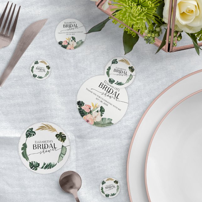 Palm Hibiscus Tropical Floral Bridal Shower Confetti (Creator Uploaded)