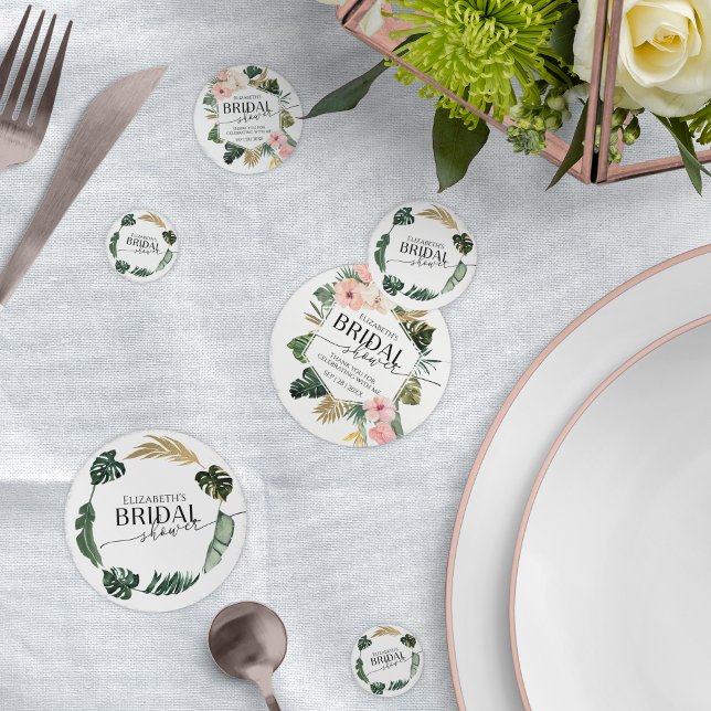 Palm Hibiscus Tropical Floral Bridal Shower Confetti (Creator Uploaded)