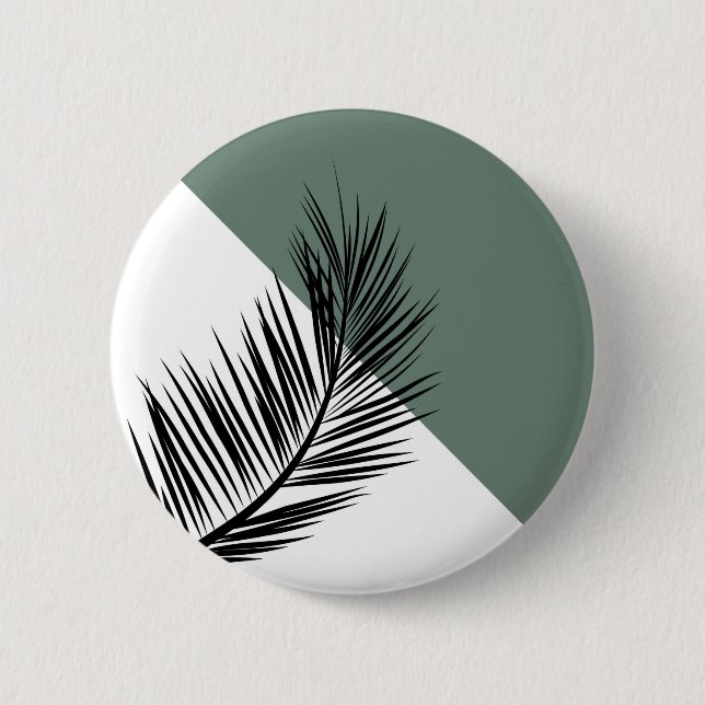 Palm leaf 6 cm round badge (Front)