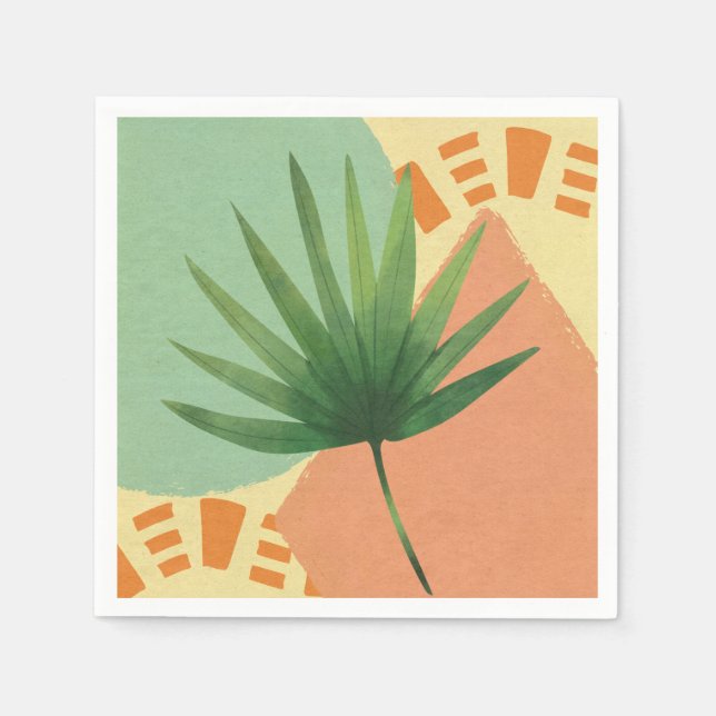 Palm Leaf Abstract Shapes Napkin (Front)