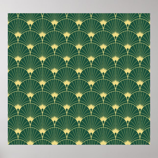 Palm leaf: art deco pattern. poster (Front)