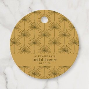 Palm Leaf Botanical Mustard Custom Bridal Shower Favour Tags