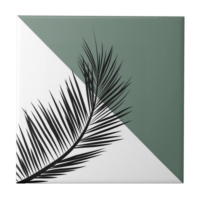 Palm leaf ceramic tile (Front)