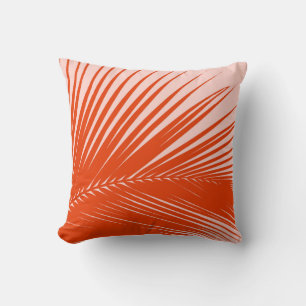 Palm leaf - Coral and shell pink Cushion