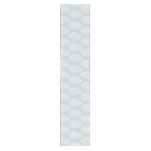 Palm Leaf Cream And Light Blue Short Table Runner