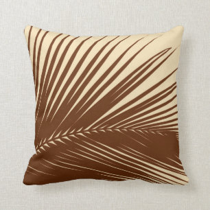 Palm leaf - Dark brown and tan Cushion