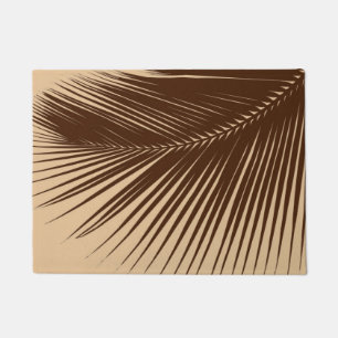 Palm leaf - Dark brown and tan Doormat